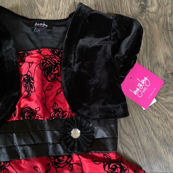 NWT By and By Girl red rose party dress - Picture 3 of 6